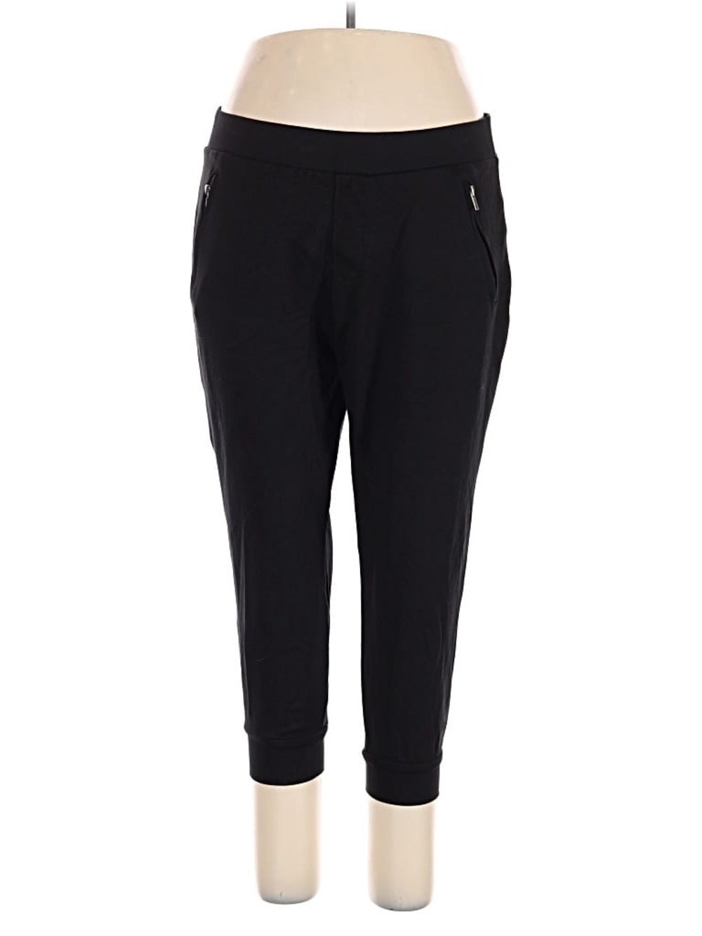 torrid Black Cropped Zip-Pocket Jogger Pants